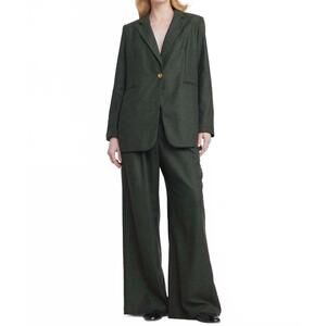 NEW SELF CONTRAST bridget single button blazer in chive